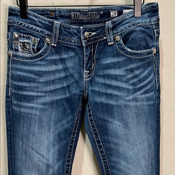 Miss Me Jeans Boot Cut Vintage Y2K Western Bling Rhinestones Cowgirl Faded - Picture 4 of 16